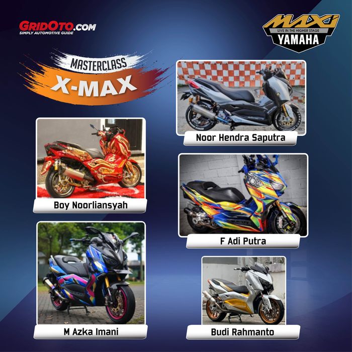 5 Peserta Yamaha XMAX lolos finalis Online Customaxi 2021