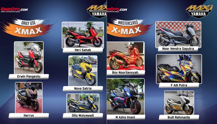 10 Peserta Yamaha XMAX lolos 40 finalis online Customaxi 2021
