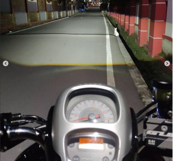 Hasil sorot lampu LED Projector di Honda Scoopy