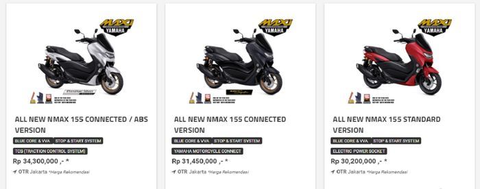 daftar harga Yamaha NMAX per Desember 2021