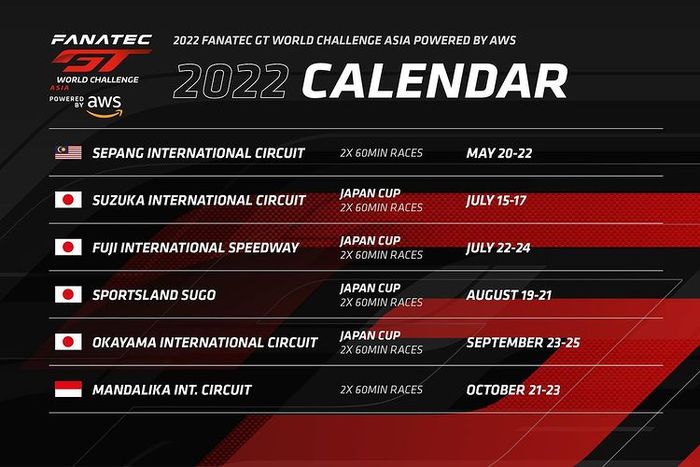 Jadwal GT World Challenge Asia 2022