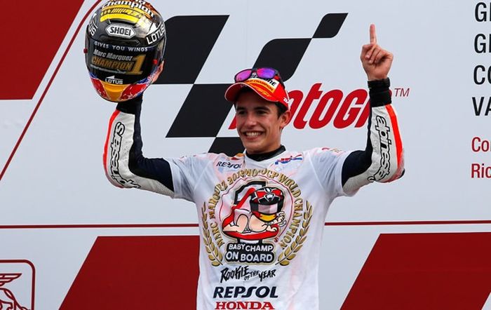 Marc Marquez juara dunia MotoGP 2013 pada tahun debutnya. Ia juga pembalap termuda dalam sejarak MotoGP yang jadi juara. 