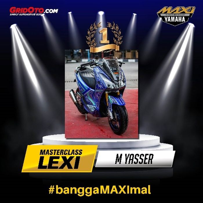 M Yasser juara pertama di kelas Masterclass kategori Yamaha LEXI.