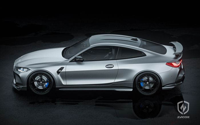 Tampilan samping modifikasi BMW M3 dan M4 tampil agresif hasil garapan Zacoe