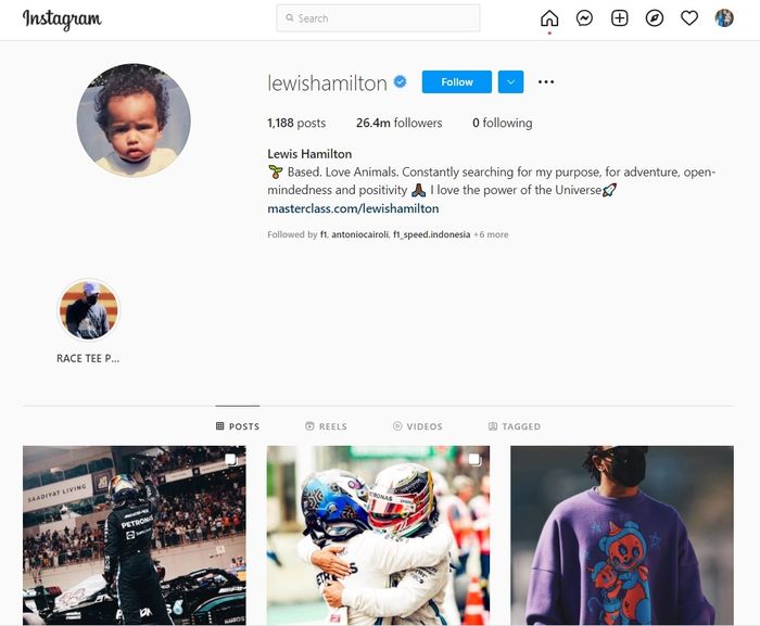 Lewis Hamilton unfollow semua akun yang pernah diikutinya di Instagram