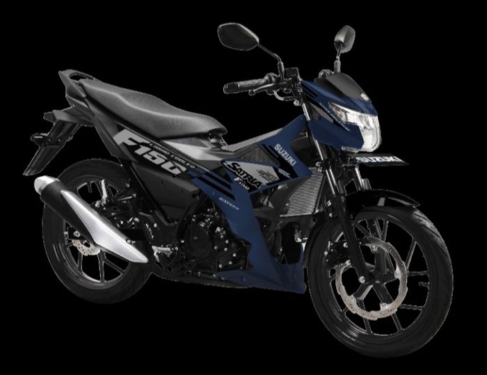 All New Satria F150 Mat Stellar Blue-Titan Black