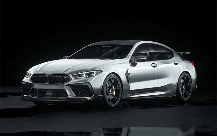 Tampilan depan modifikasi BMW M8 Gran Coupe hasil garapan Zacoe