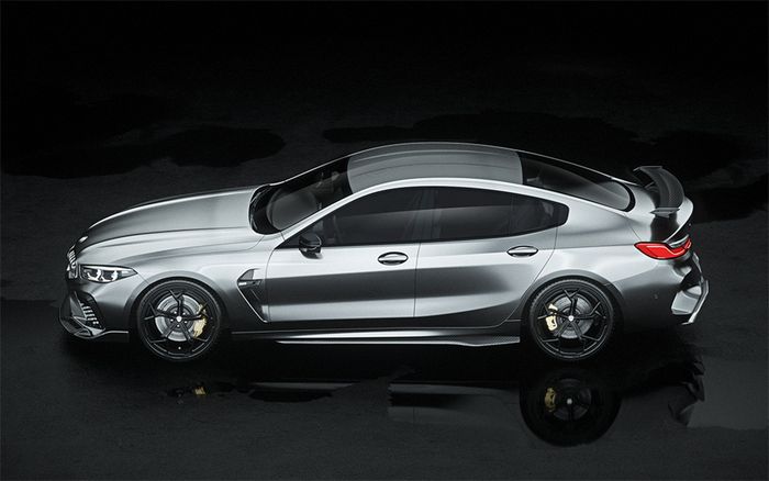 Tampilan samping modifikasi BMW M8 Gran Coupe hasil garapan Zacoe