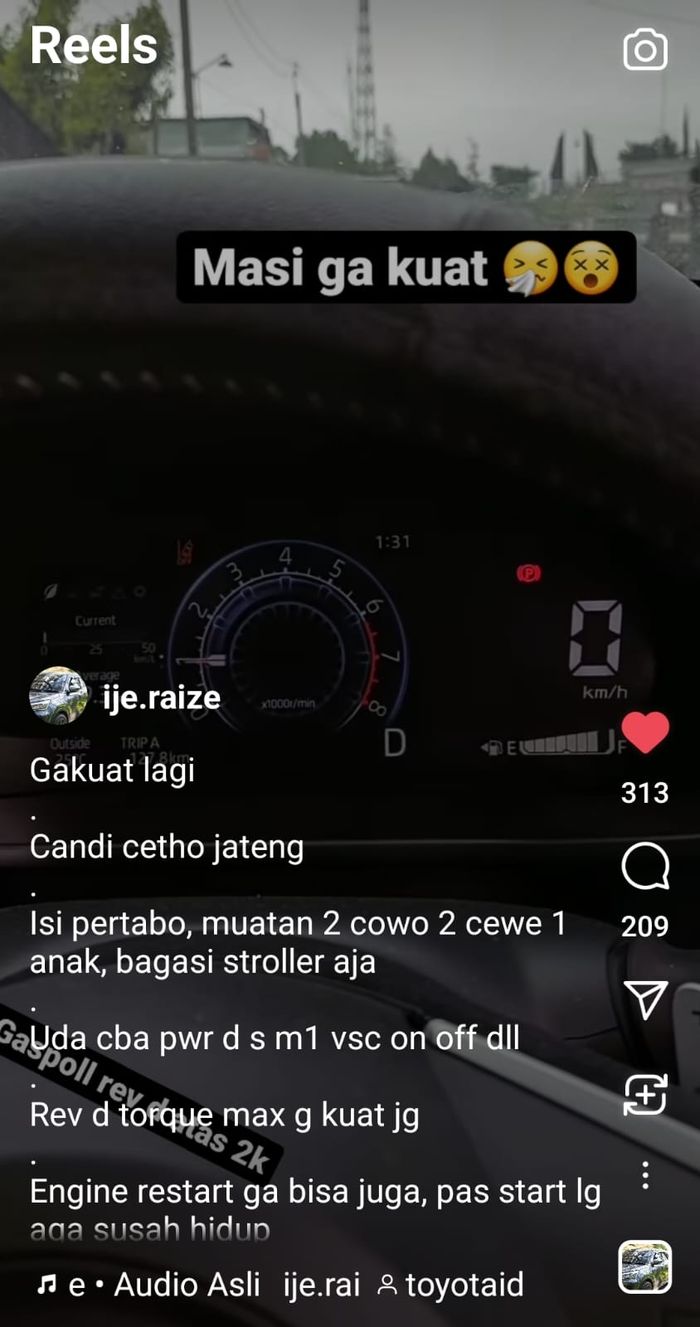 Toyota Raize GR Sport TSS CVT tak kuat nanjak di kawasan Candi Cetho, Jateng