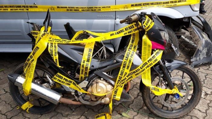 Barang bukti Suzuki Satria F150 yang dipakai dua korban kasus Nagreg