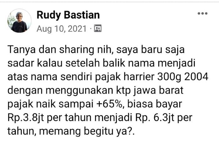 Keluhan perbedaan PKB Jawa Barat dan Jakarta