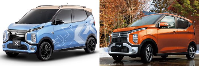 Perbandingan tampilan Mitsubishi K-EV Concept X Style dan Mitsubishi eK X.