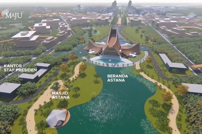 Maket desain Ibu Kota Nusantara di Kalimantan Timur