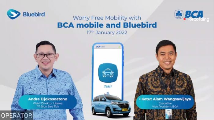 Bluebird dan bank BCA resmi bekerja sama dengan peluncuran fitur Taksi di aplikasi BCA Mobile