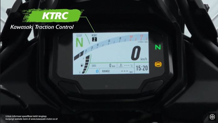 Perubahan terbesar kedua pada Kawasaki New Versys 650, kehadiran sistem Kawasaki TRaction Control (KTRC).