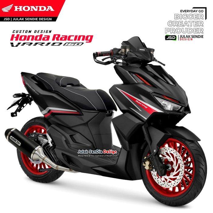Modifikasi digital All New Honda Vario 160 konsep racing look.