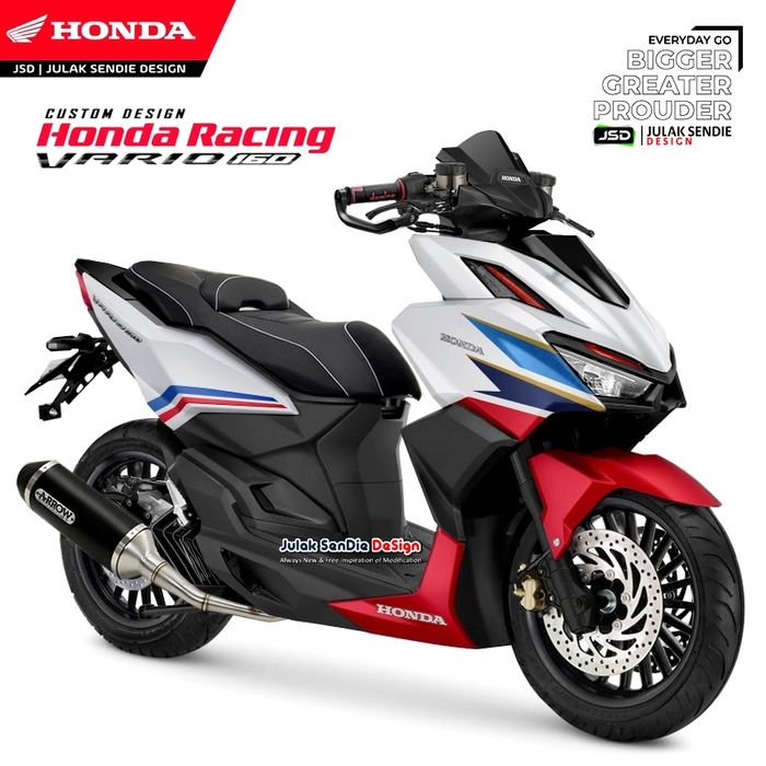 Modifikasi digital All New Honda Vario 160 konsep racing look.