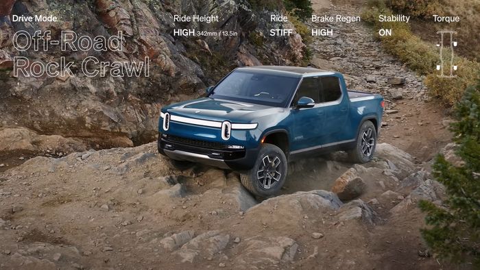 Mode Off-Road Rock Crawl Rivian R1T.