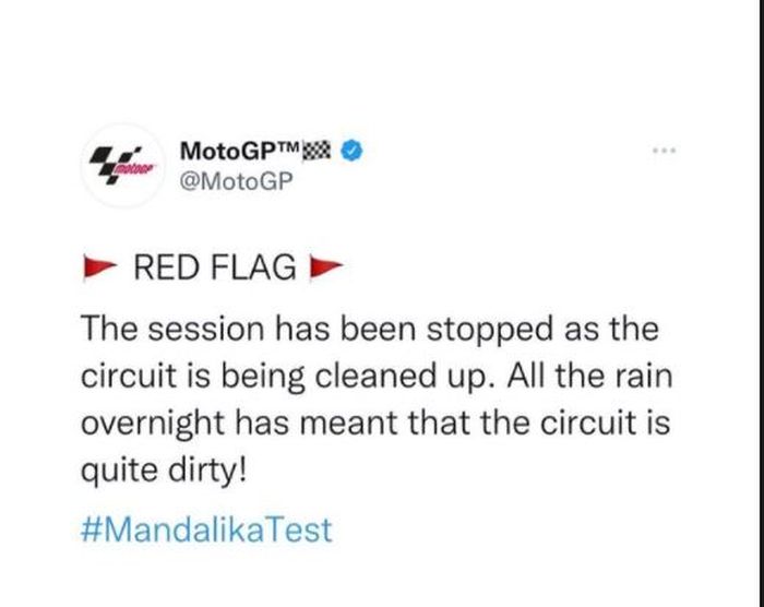 Kabar penghentian sementara tes pramusim MotoGP di sirkuit Mandalika