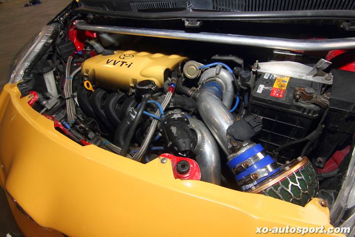 Mesin modifikasi Toyota Yaris bakpao disuntik turbo, tembus 190 dk