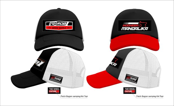Salah satu produk topi ROB1 Racing edisi MotoGP Mandalika
