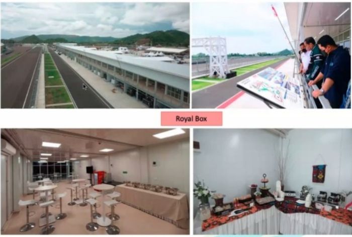 Foto bagian dalam ruangan Presiden Jokowi di Sirkuit MotoGP Mandalika, Royal Box.