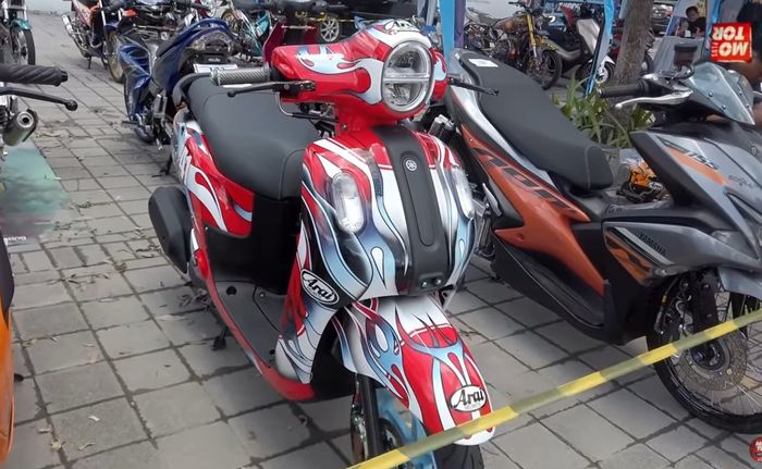 Yamaha Fazzio full airbrush bertema helm Arai Noriyuki Haga garapan Rico21 Garage, Cakung, Jakarta Utara. 