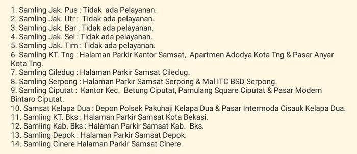 Samsat Keliling Jadetabek, Sabtu 12 Maret 2022