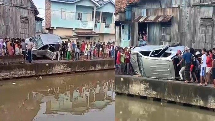 Video keberingasan warga ceburkan Daihatsu Xenia ke kali di Ilir 13, kota Palembang, Sumatera Selatan