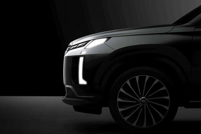 Teaser samping depan Palisade facelift.