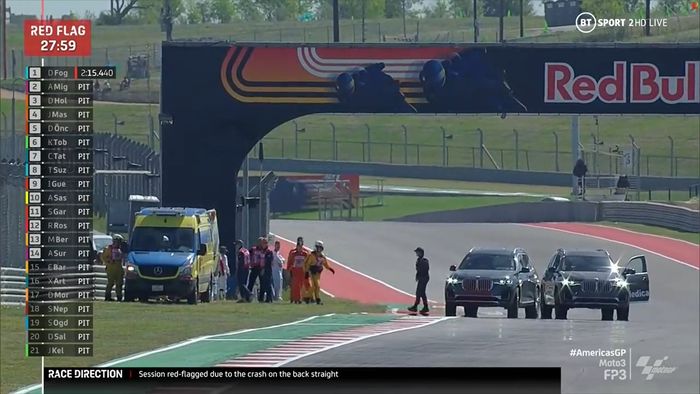 Red flag berkibar di sesi FP3 Moto3 Amerika 2022