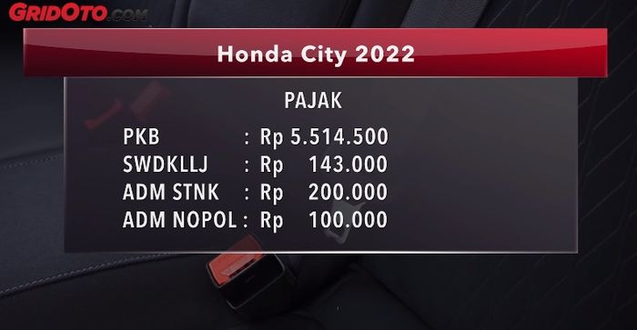 Pajak Kendaraan Bermotor Honda City mencapai Rp 5 jutaan