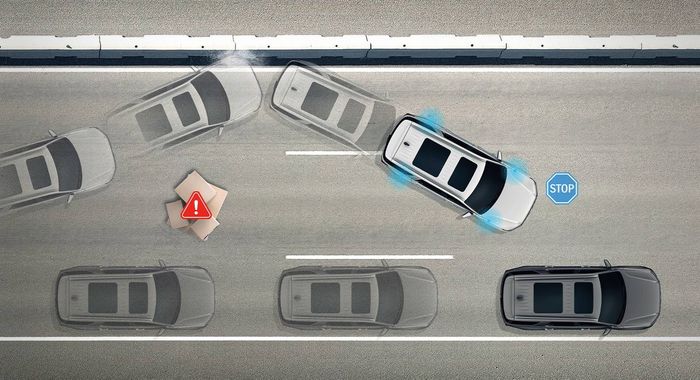 Ilustrasi Multiple Anti Collision Automatic Braking System Hyundai Palisade.