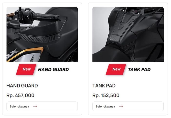 Pilihan aksesori resmi Honda untuk CB150X