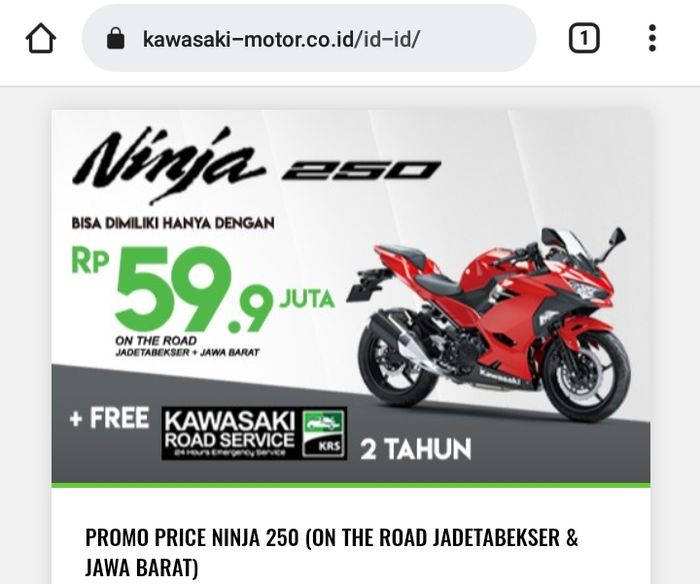 Kawasaki Ninja 250 yang kena diskon Rp 6 jutaan