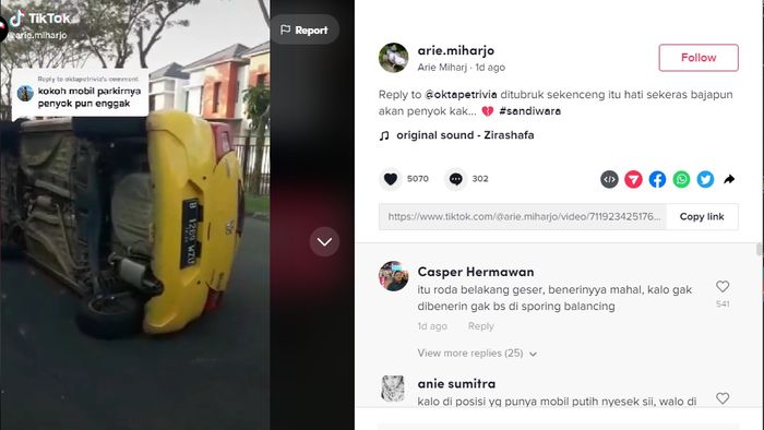 Kondisi Honda Brio yang hantam Honda Freed.