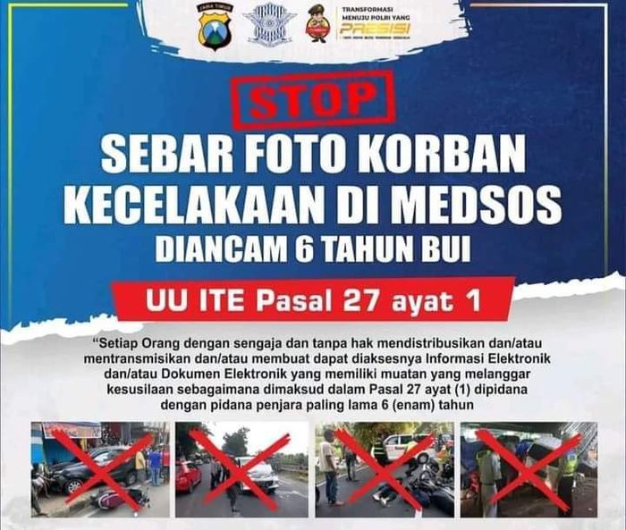 Himbauan Kepolisian soal larangan menyebar foto korban kecelakaan