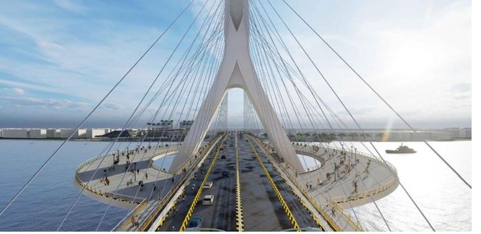 Konsep desain Jembatan Garuda yang akan menghubungkan Jalan Bardan- Terminal Siantan kota Pontianak, Kalimantan Barat