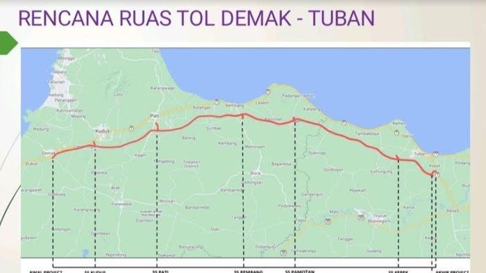 Peta ruas tol Demak-Surabaya.