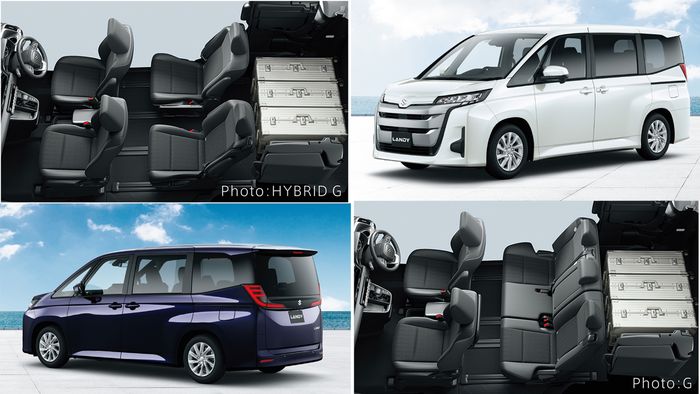 Suzuki Landy hadir dalam varian Hybrid G dan G bensin dan pilihan interior Captain Seat atau bench seat.