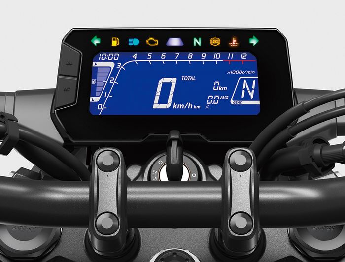 Panel instrumen Honda CB300R 2022, ada indikator gigi