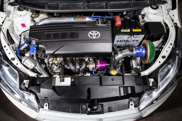 Modifikasi mesin Toyota Yaris lele ini sudah disuntik turbo