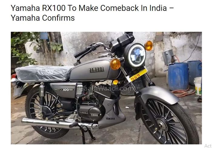 Sosok yang diduga akan menjadi Yamaha RX100 reborn di India.