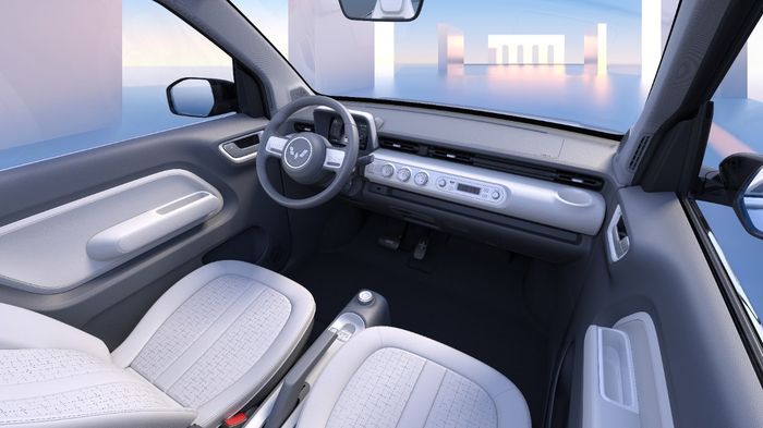 Interior Wuling Mini EV convertible.