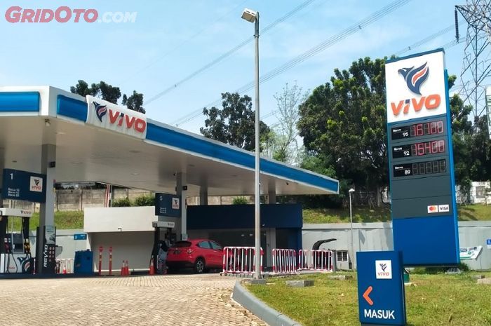 Ilustrasi stasiun pengisian bahan bakar umum (SPBU) Vivo