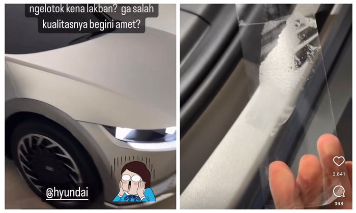 Pemilik Hyundai IONIQ 5 curhat soal cat mengelupas terkena lakban.