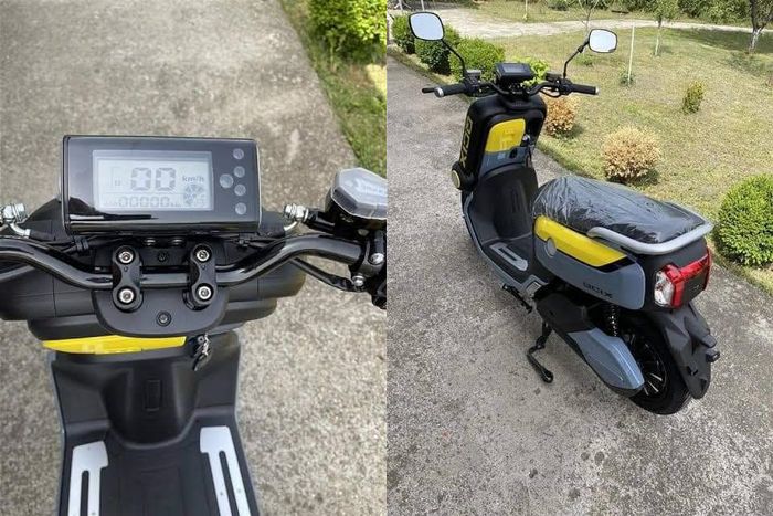 Tampilan panel instrumen motor listrik QCIX, mirip Yamaha QBIX