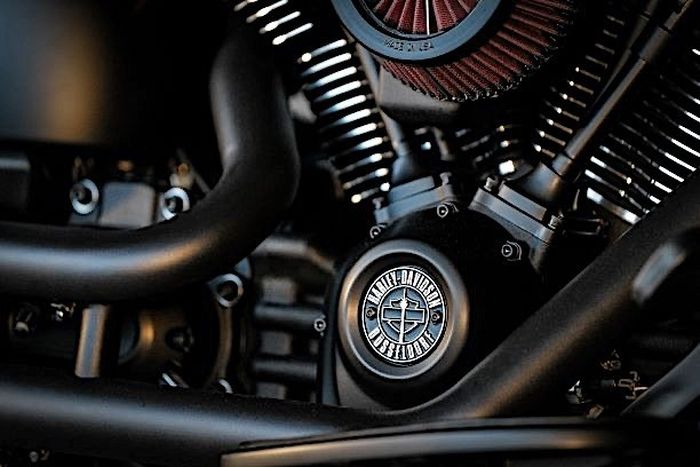 Beberapa part dibuat khusus mengekspos naman Harley-Davidson Dusseldorf.  