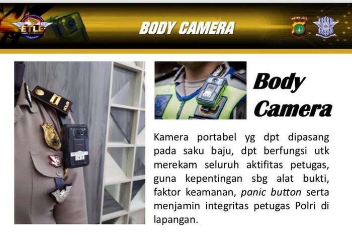 Seragam baru polantas dilengkapi dengan bodycam