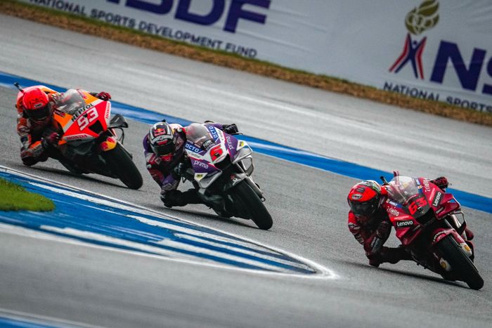 Pertarungan Pecco Bagnaia, Johann Zarco dan Marc Marquez di MotoGP Thailand 2022